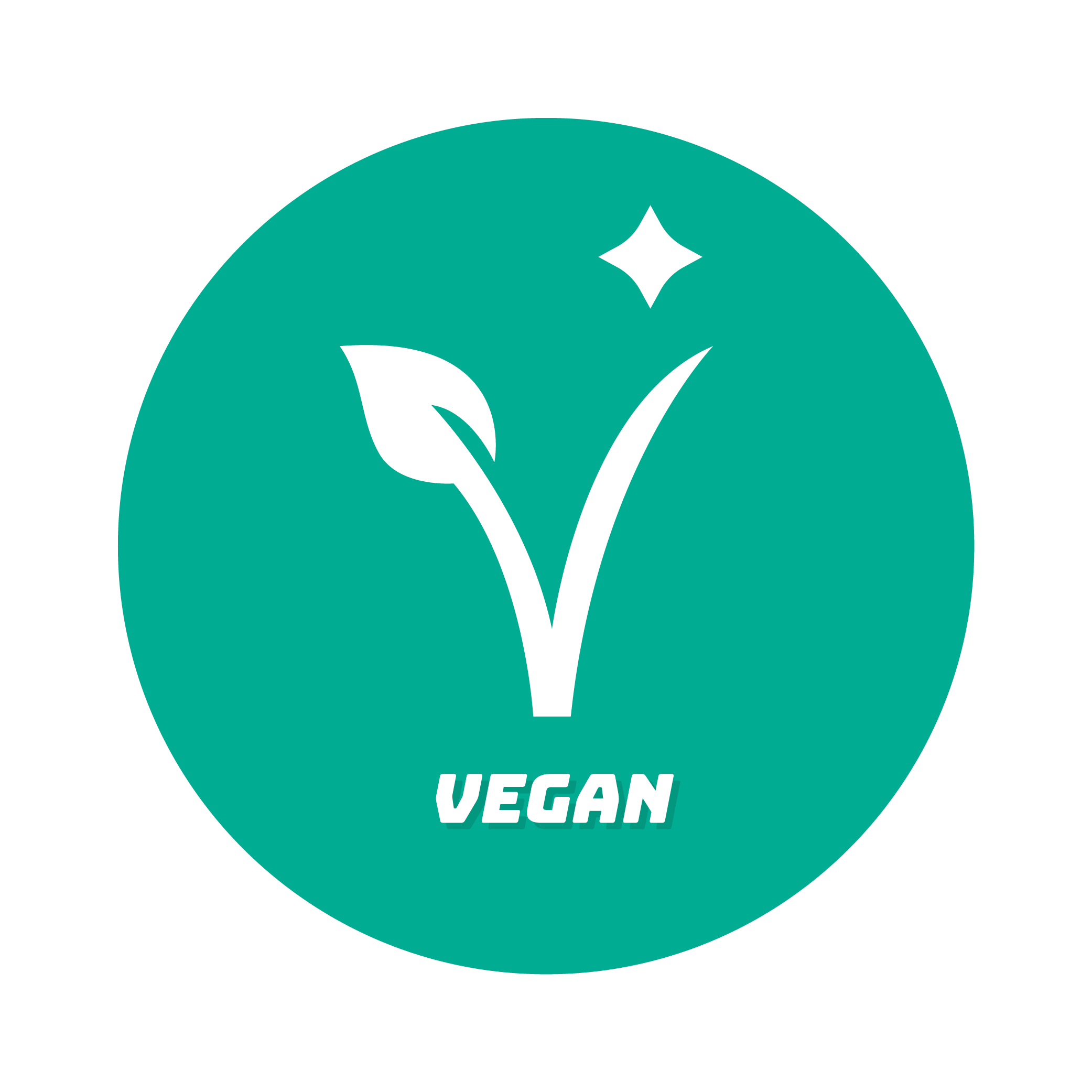 an icon of a V, symbolizing vegan.
